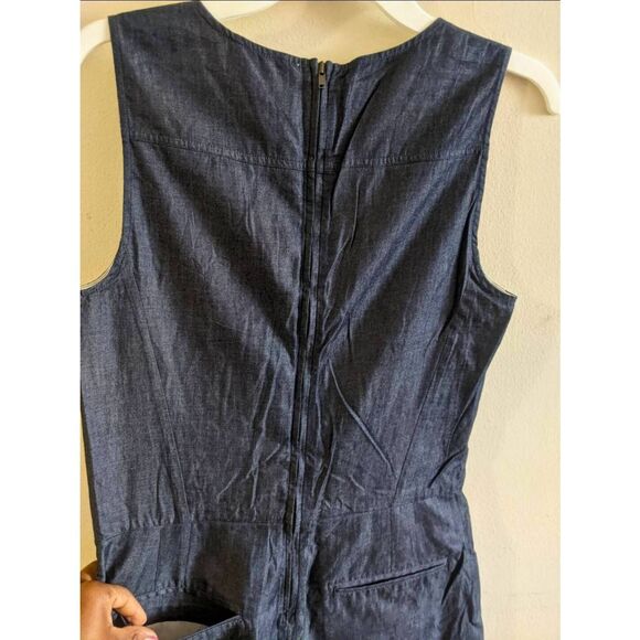 Theory Hadrine D Romper Women's Size 4 Dark Blue Denim Sleeveless One-Piece - Picture 10 of 12
